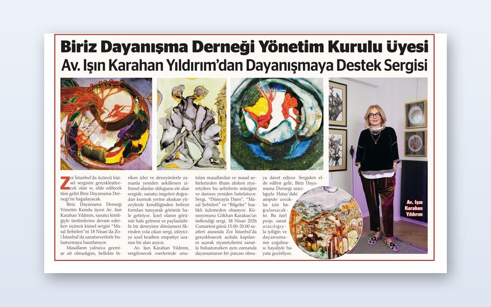 Birİz Dayanışma Derneği Yönetim Kurulu Üyesi Av. Işın Karahan Yıldırım'dan Dayanışmaya Destek Sergisi