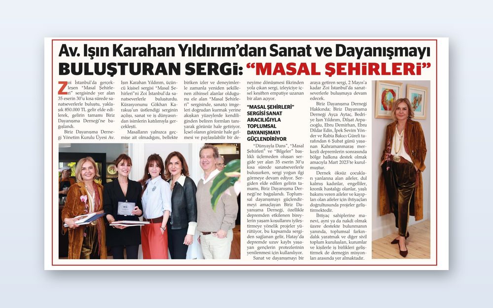 Av. Işın Karahan Yıldırım'dan Sanat ve Dayanışmayı Buluşturan Sergi: "Masal Şehirleri"